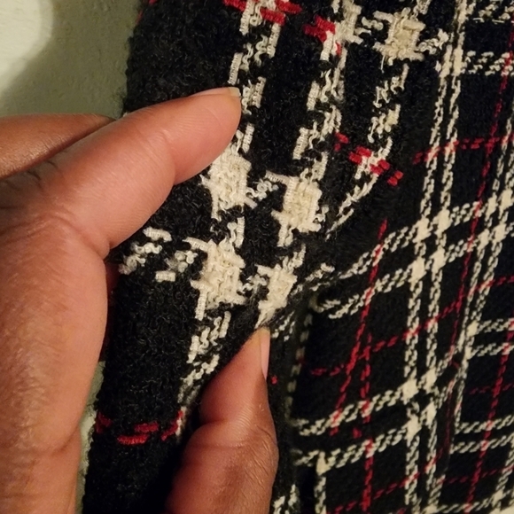 Vintage Liz Claiborne Plaid Wool Blend One Button Blazer With Pockets Size 8 - Picture 9 of 14